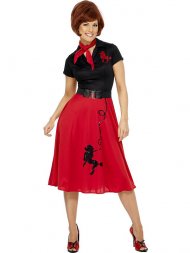 Dguisement Robe Noire et Rouge 50's